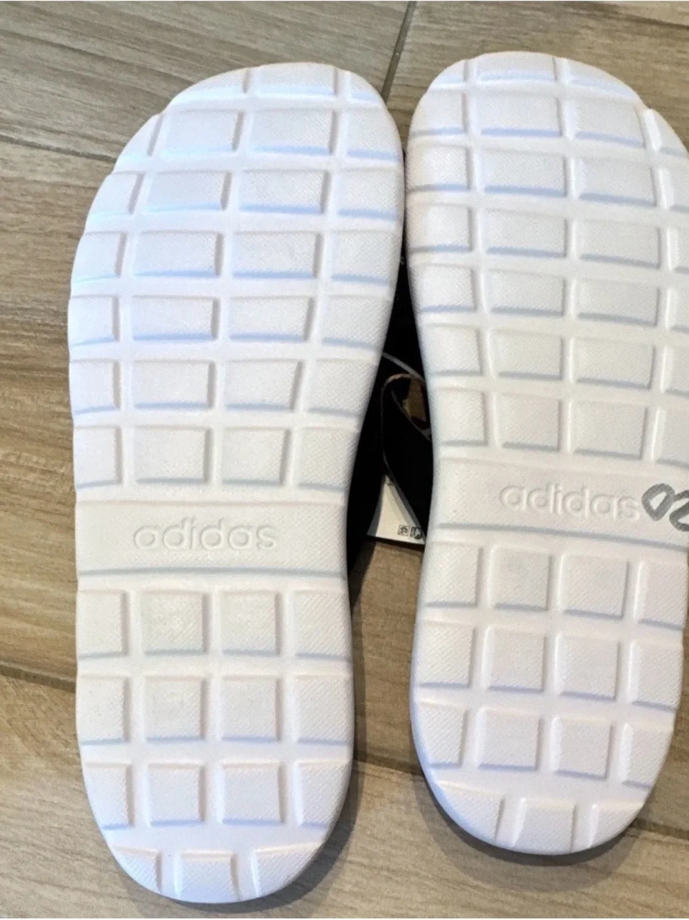 adidas Black Flip Flop Sandals with White Stripes